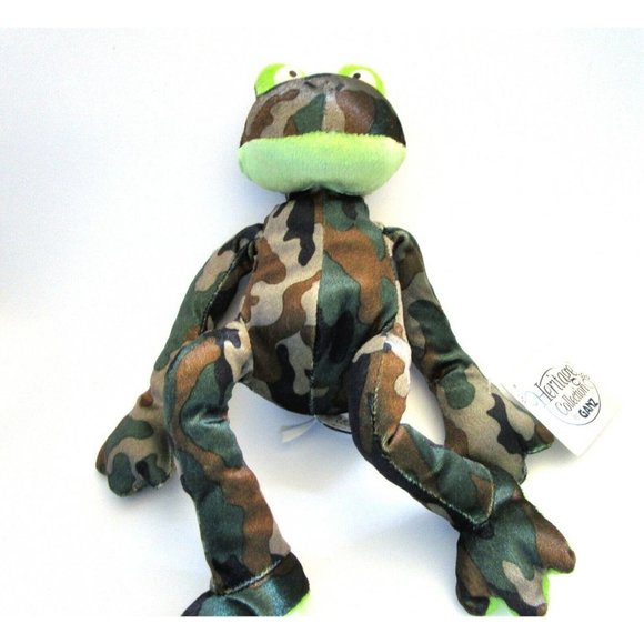 Vintage Irideskin Frog Heritage Collection by Ganz Camouflage Stuffed Plush NWT - Picture 2 of 10